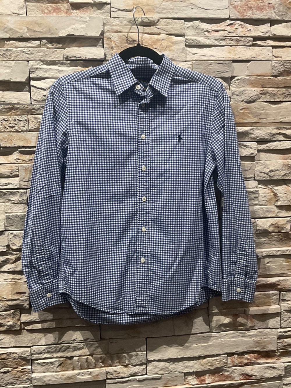 Polo Ralph Lauren Boys Long Sleeve Plaid Gingham  Button Up Shirt, Size 14-16